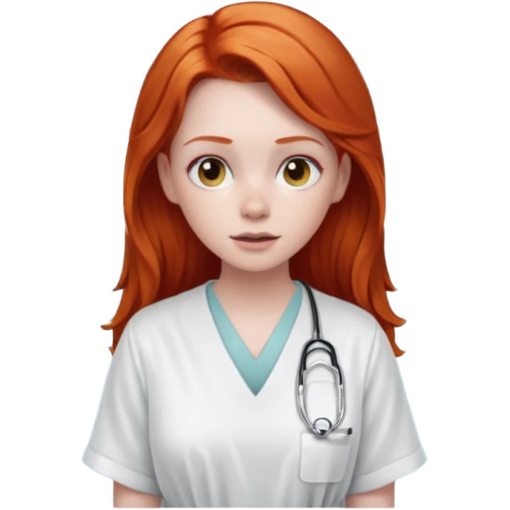 Redhead with ghost hospital  emoji