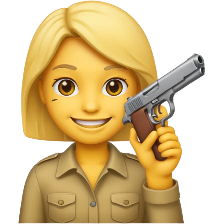 Emoji holding gun emoji