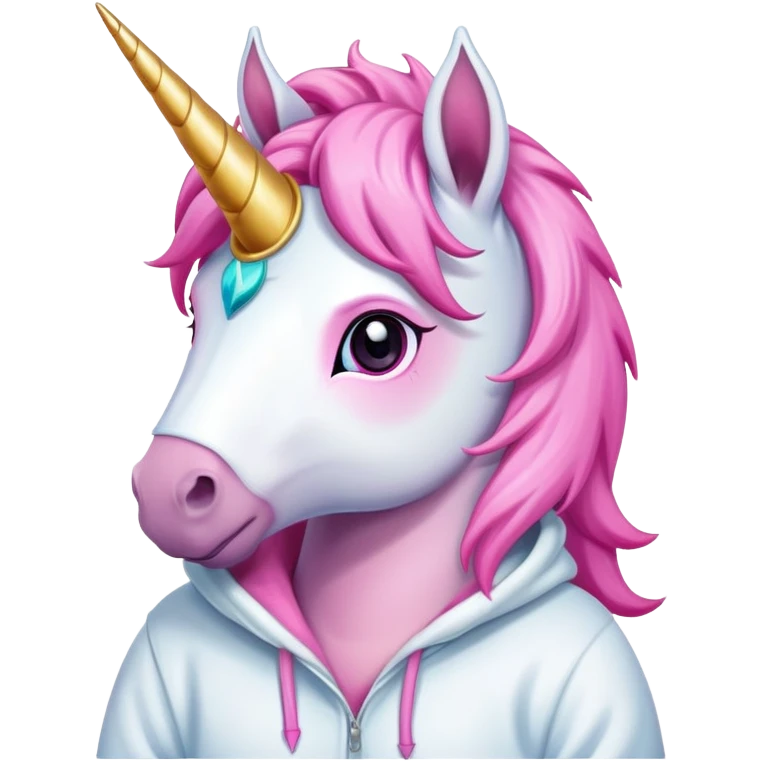 Unicorn wearing hoodi emoji