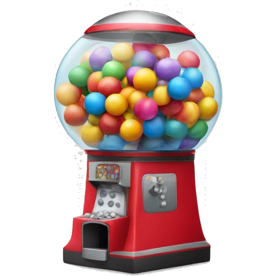 Gumball machine with bowling balls in it emoji