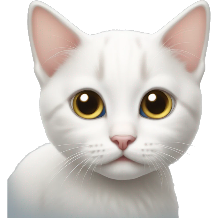 White kitten with big eyes  emoji