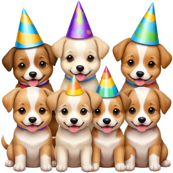 A happy birthday  puppies  emoji