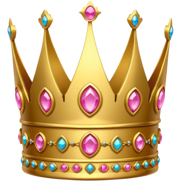 small crown golden with pink gems emoji