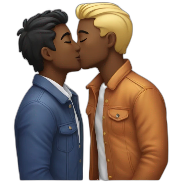 Gay kiss love emoji