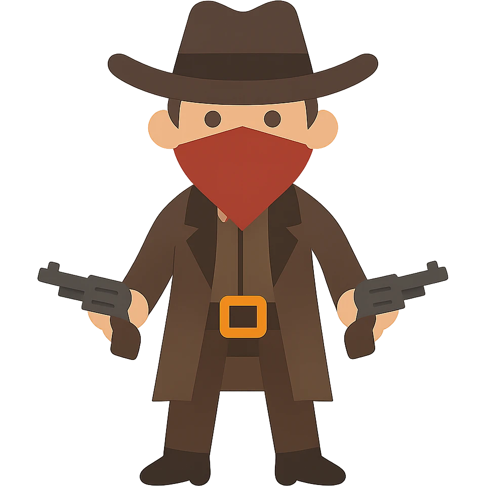 flat toon style outlaw emoji