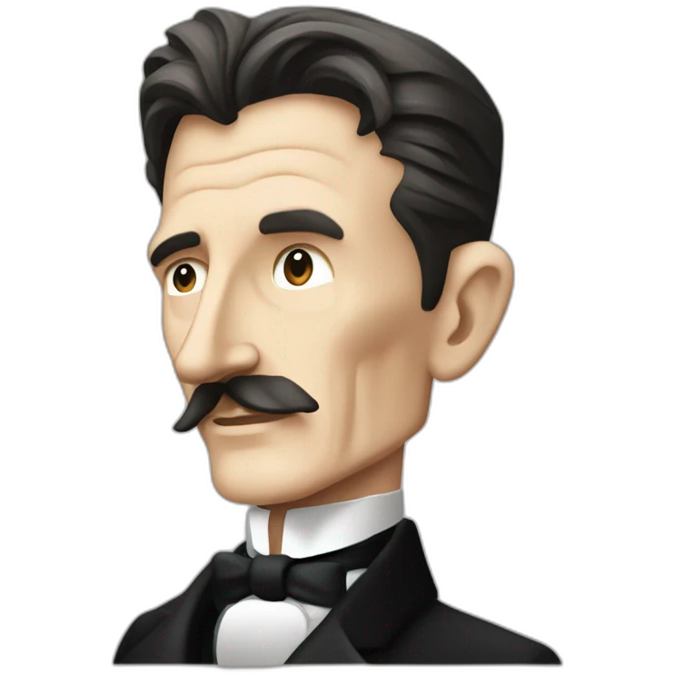 Nikola tesla using iphone 15 pro emoji