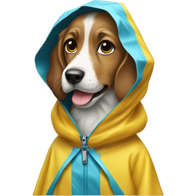 Dog wearing a raincoat  emoji