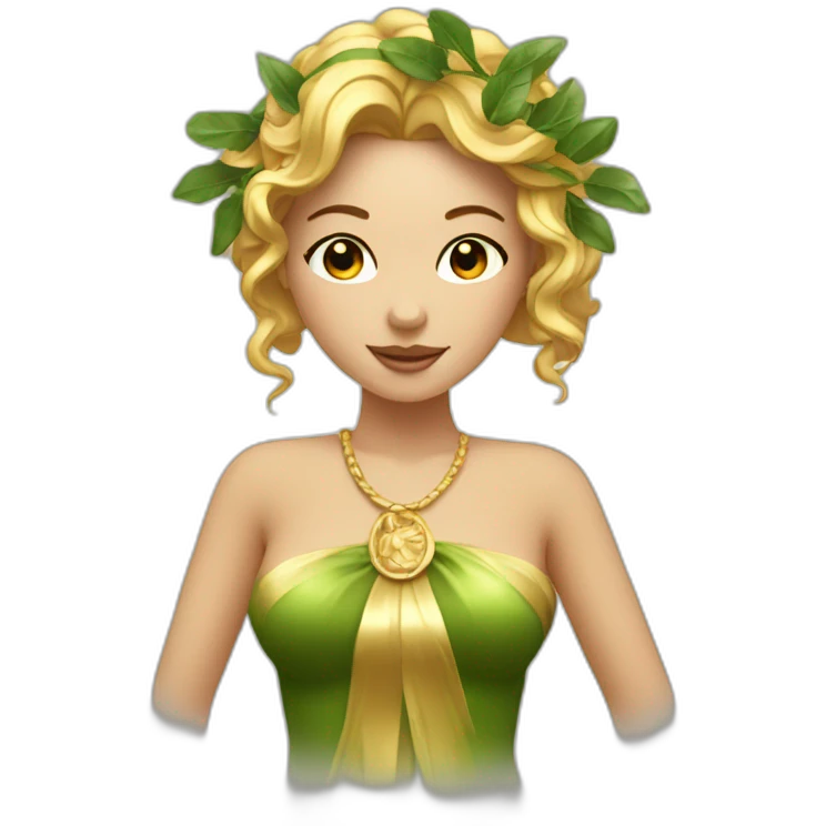 golden sexy lady with laurel wreath  emoji
