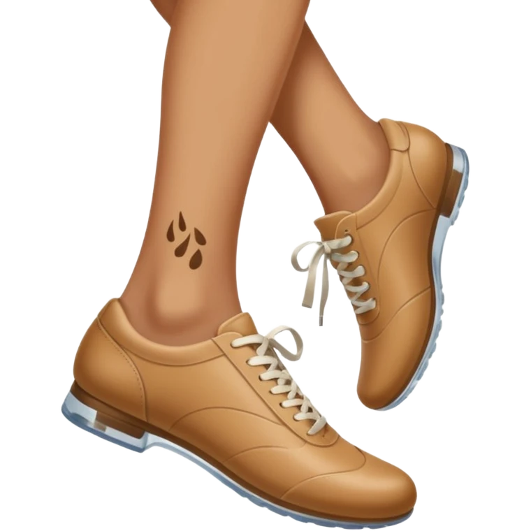 a shoe with a foot inside, stepping and showing a clear shoe print below. and leg with motion line







 emoji