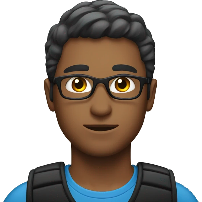 Finance bro with blue shirt and black gilet emoji