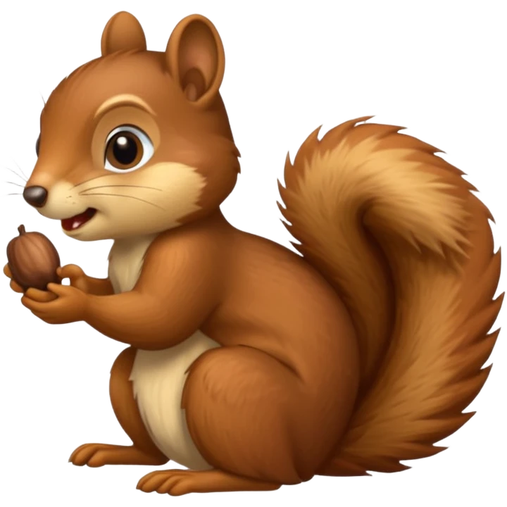 Long toothed squirrel swallows acorn, sleep emoji