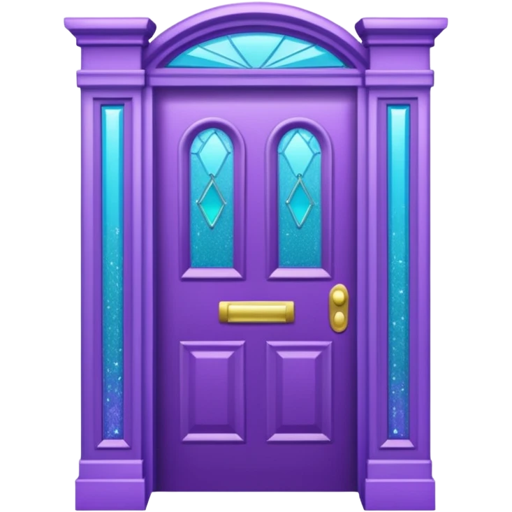 Glitter Purple and Cian door emoji