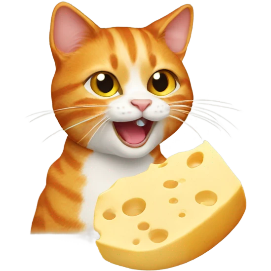 ginger cat eating cheese emoji