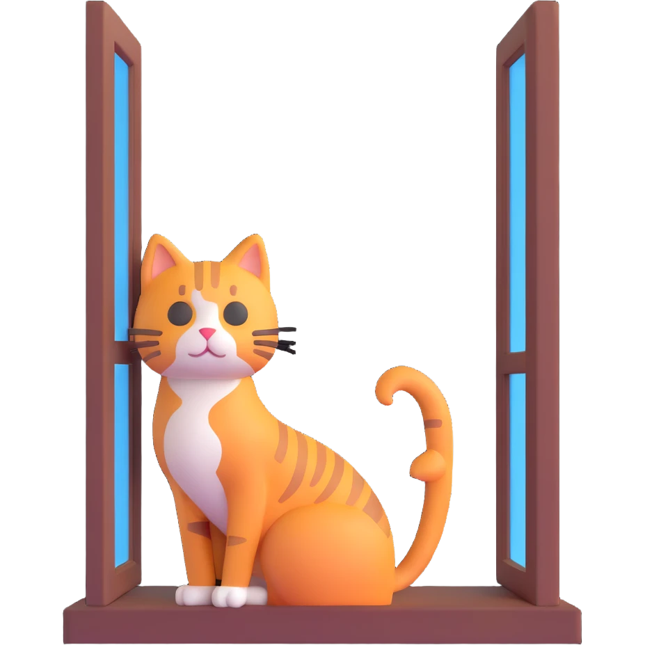 cat looking out a window emoji