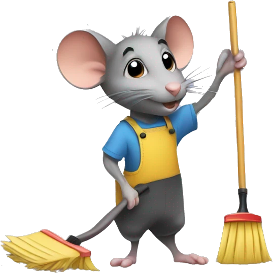 rat house cleaning emoji