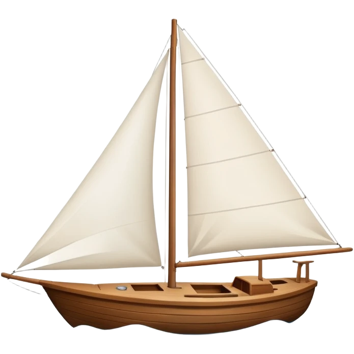 Sailboat – White sail on wooden hull emoji