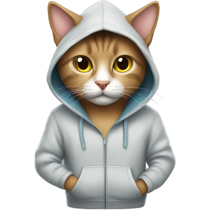 Cat wearing hoodie emoji