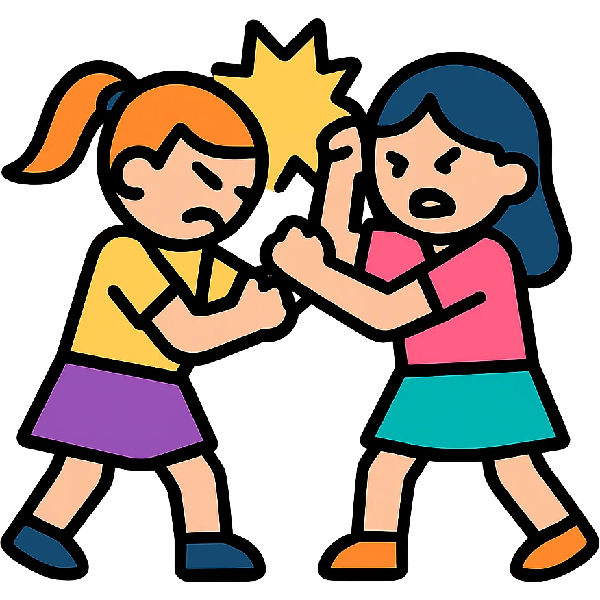 Two girls fighting emoji