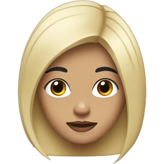 woman with black hair with blonde streaks wolfcut  emoji