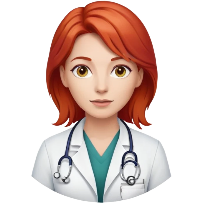 female doctor with red hair emoji