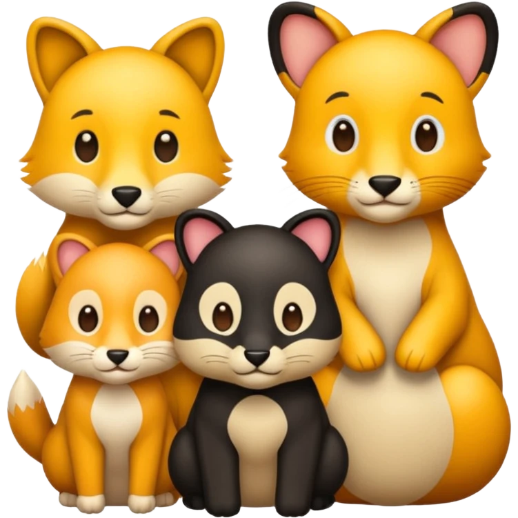 animal group with one male and two females emoji