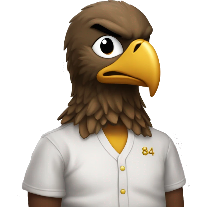 Eagle wearing shirt that says “Gods Child 84” emoji