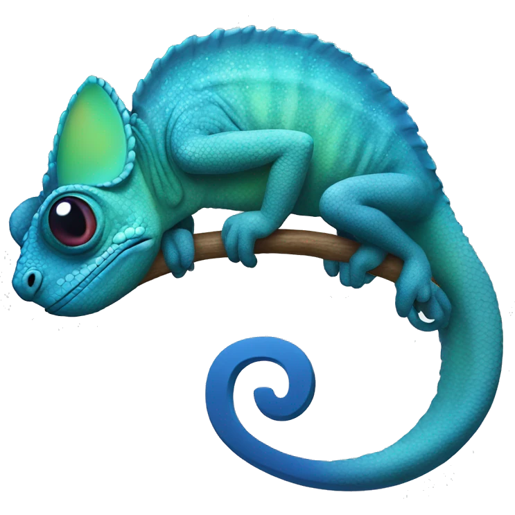blue chameleon with letter C emoji