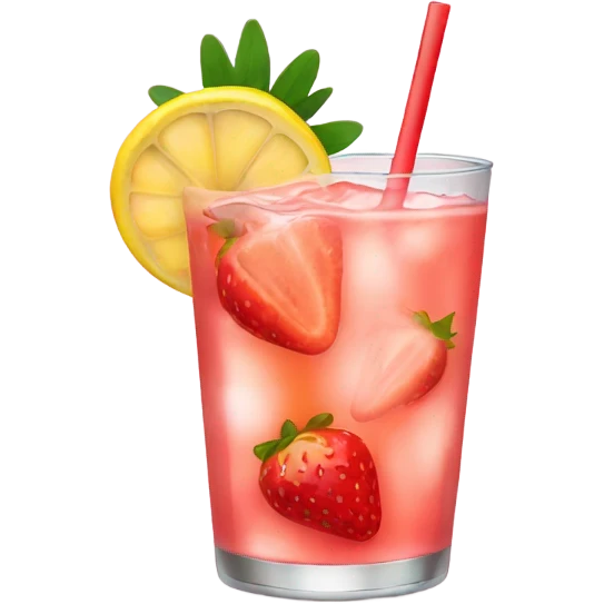 Glass of strawberry lemonade  emoji