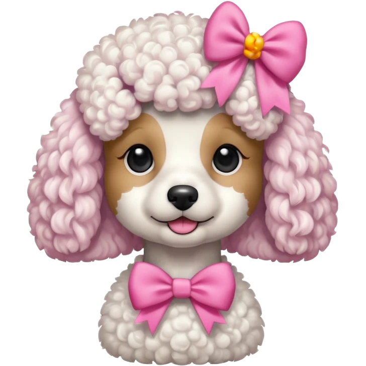 Poodle de laço Rosa emoji