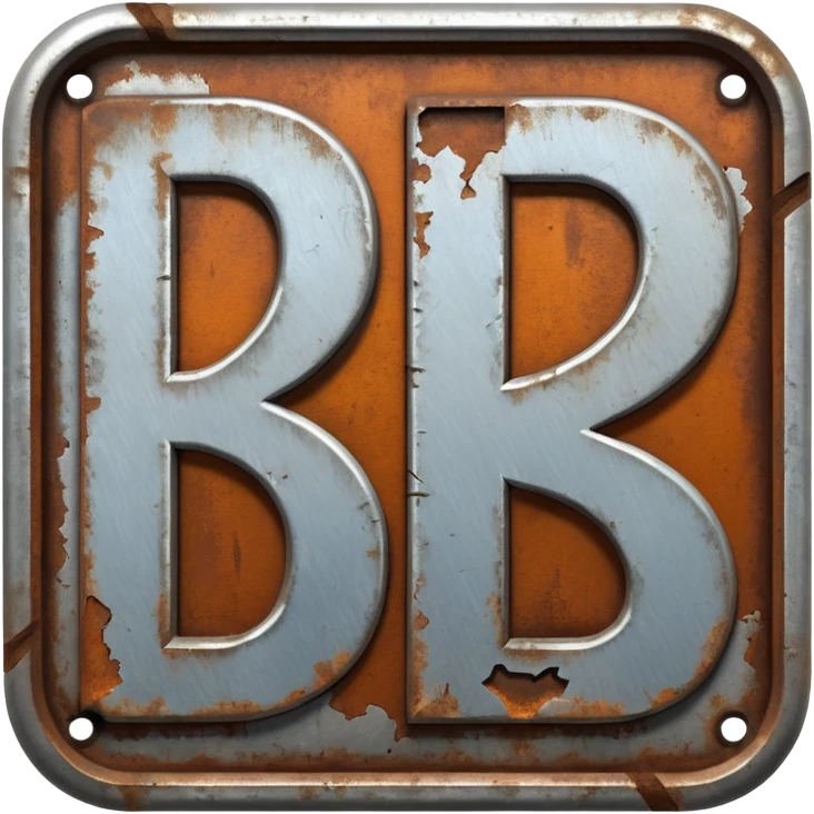 Create an ultra-realistic Rust icon that reads 'DUBS' based on the Rust video game. emoji