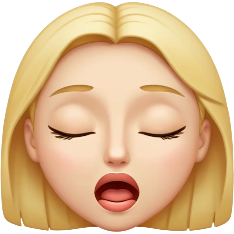face with an expression of intense pleasure, eyes closed, mouth open emoji