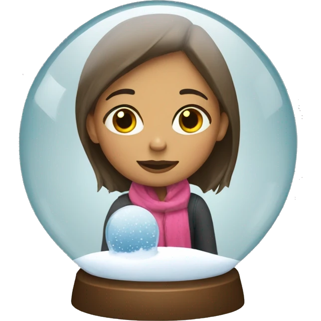 A girl with a snow globe emoji