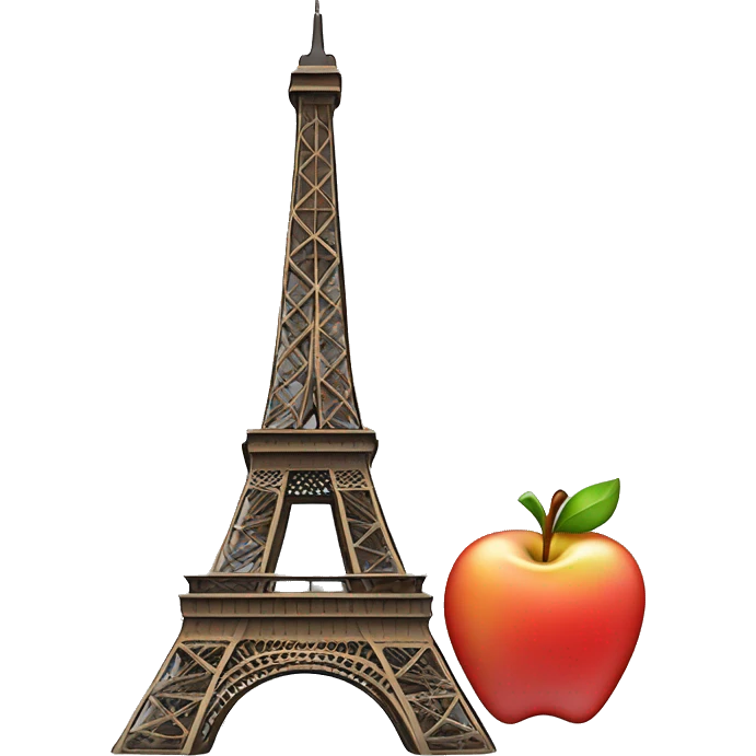 Eiffel tower with apple emoji design emoji