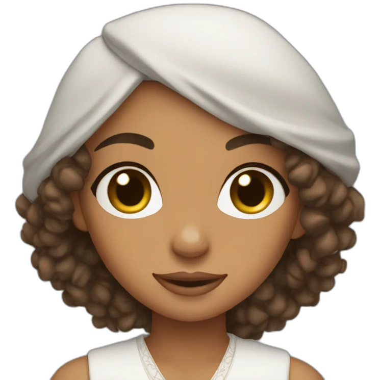 Moroccan girl with brown curly hair emoji