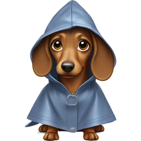 dachshund wearing a raincoat  emoji