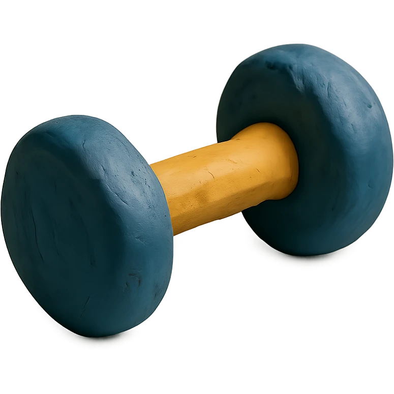 claymation style dumbbells emoji