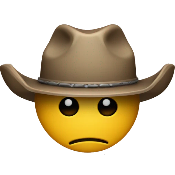 Annoyed smiley face with cowboy hat emoji
