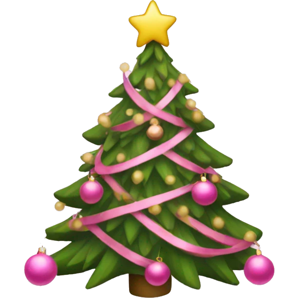 Pink Christmas tree emoji