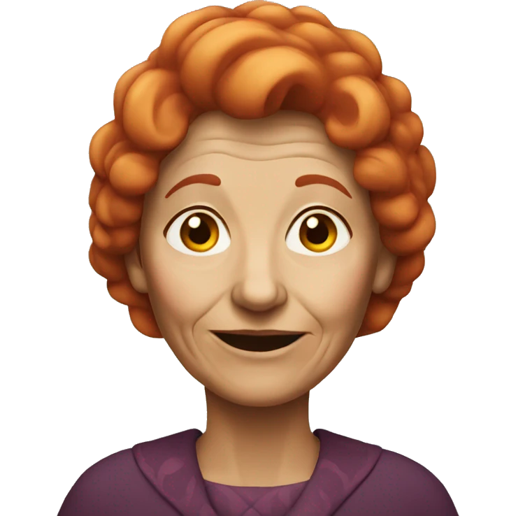 Old woman with red hair emoji