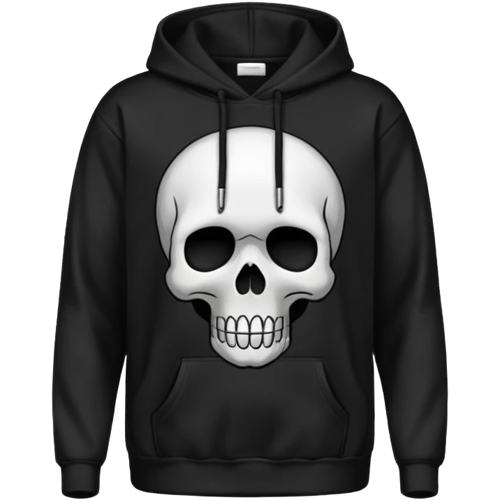 a hoodie with a design of skull  emoji