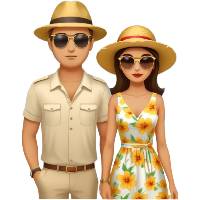 Couple having an adventure in Montenegro russian man and elegant  Latina girl  emoji