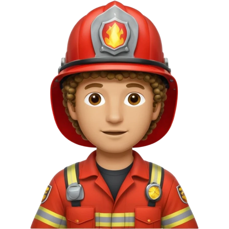 curly haired fireman emoji
