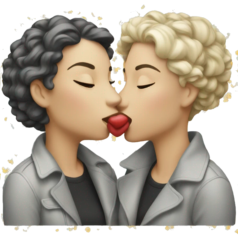 two white women kissing emoji