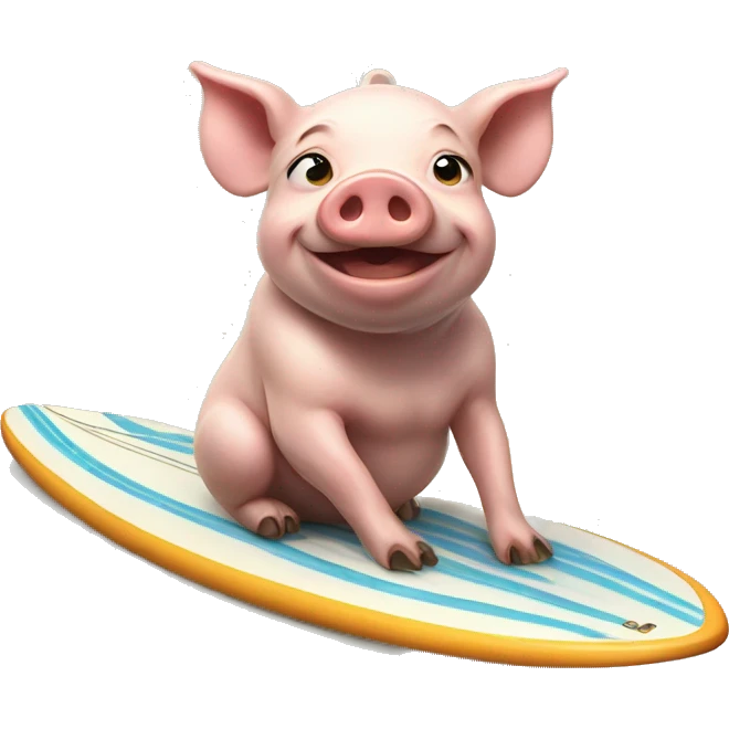 A pig on a surfboard  emoji