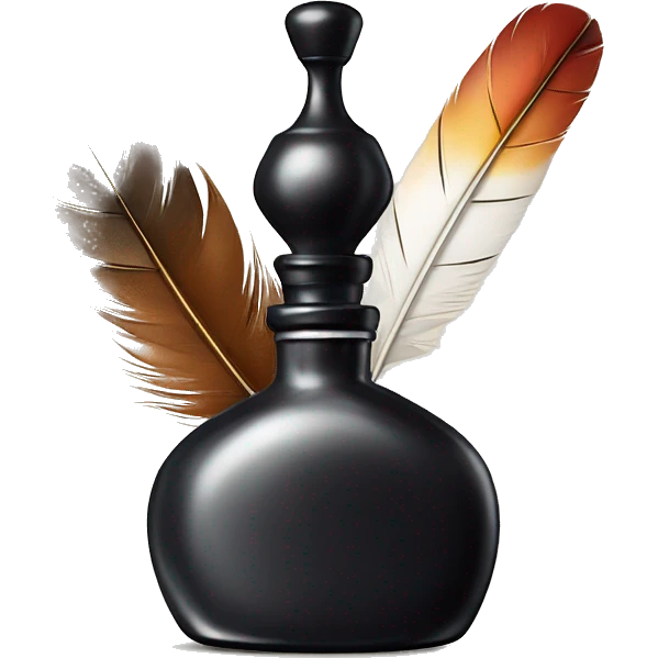 a feather quill and ink bottle emoji