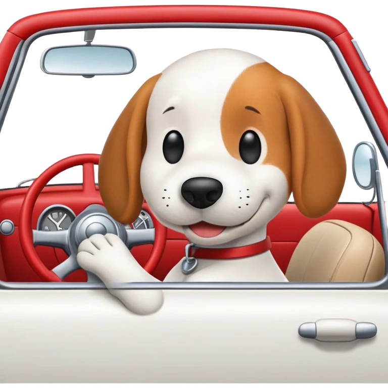 snoopy driving car emoji