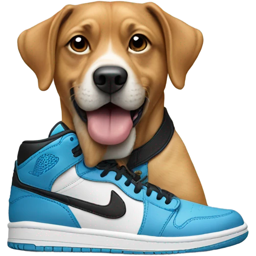 Dog wearing air Jordans emoji