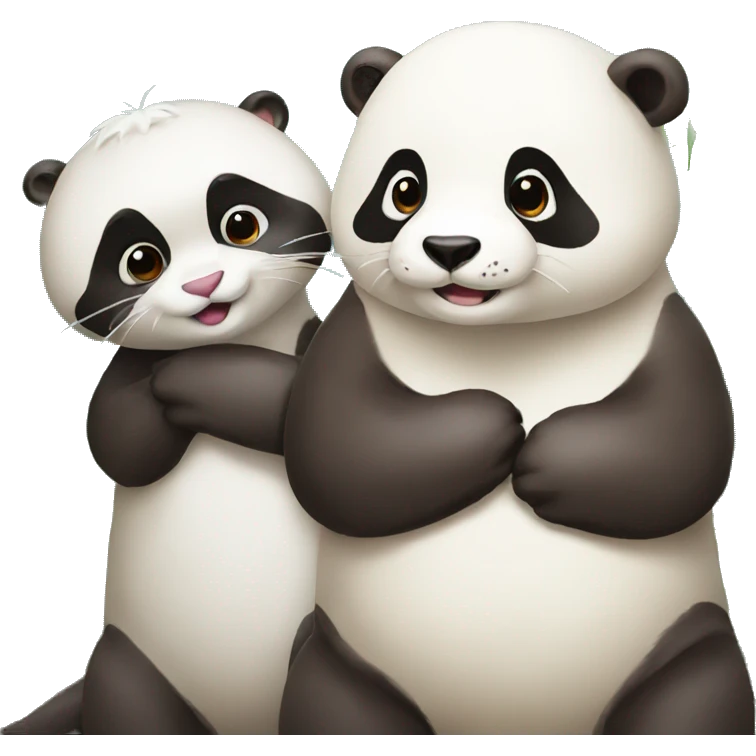 Otter beside Panda emoji