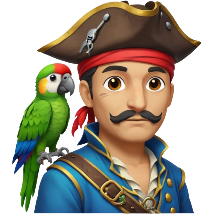 pirate and parrot emoji