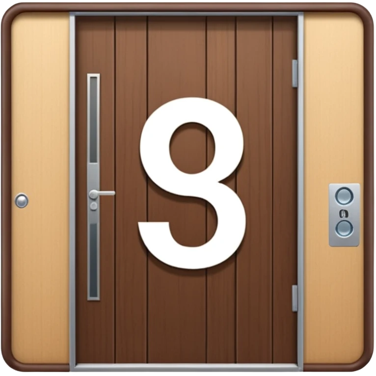 modern villa door number wood Japanese emoji